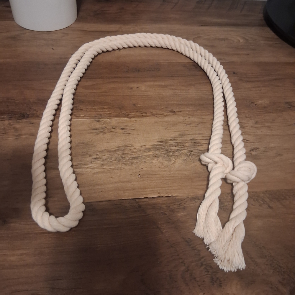 ‼️SOLD‼️65in Cream Twisted Rope Belt